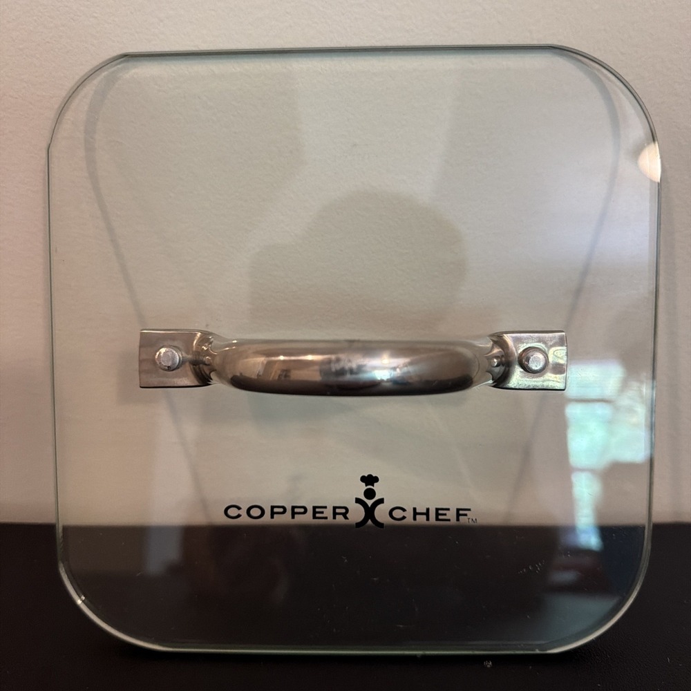 Copper Chef Glass Lid Cooking Square 7x7 inch for Pans Food Press Kitchen Flat